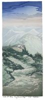 Along Franconia Ridge, 4th state Matt Brown Woodblock Print Along Franconia Ridge, 4th state